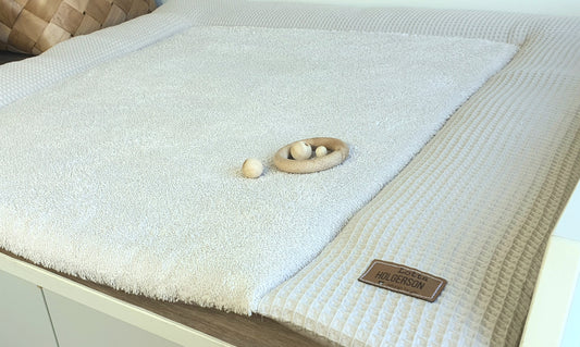 WICKELAUFLAGE WICKELTISCHAUFLAGE Wickelunterlage Waffelpique FROTTEE beige creme