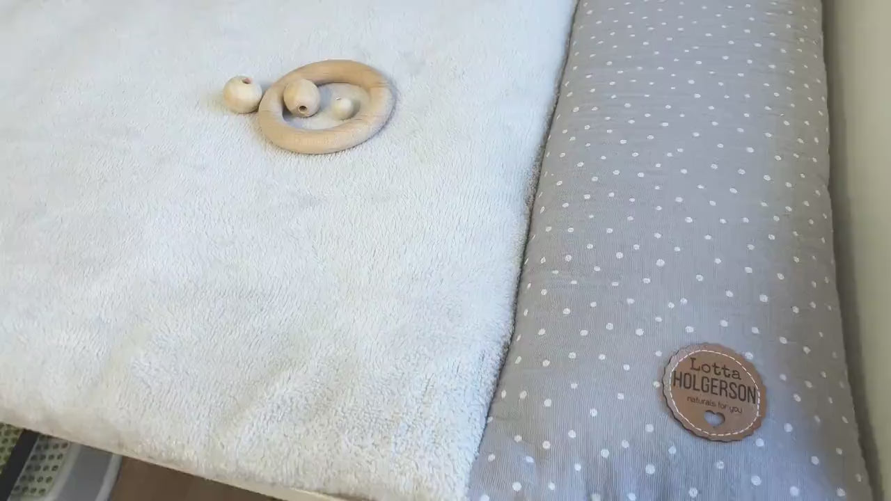 WICKELAUFLAGE WICKELTISCHAUFLAGE Wickelunterlage Musselin und superweicher BambooFrottee hellgrau