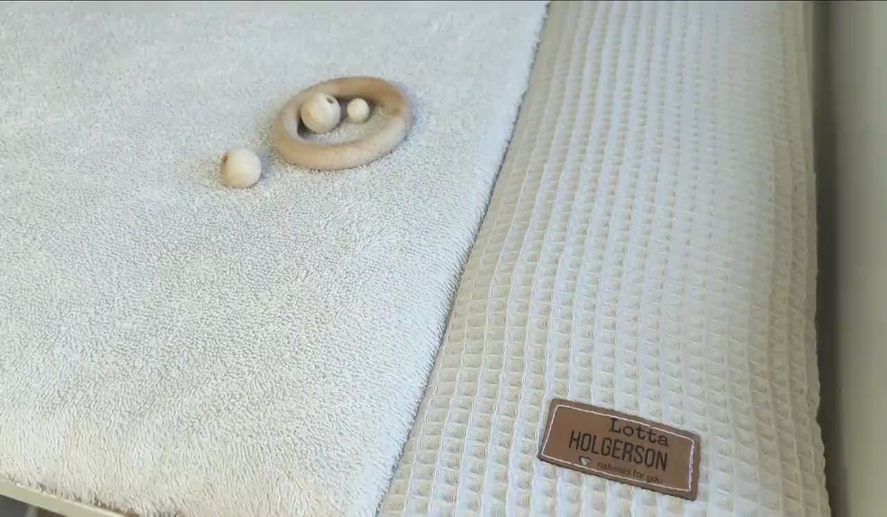 WICKELAUFLAGE WICKELTISCHAUFLAGE Wickelunterlage Waffelpique FROTTEE beige creme