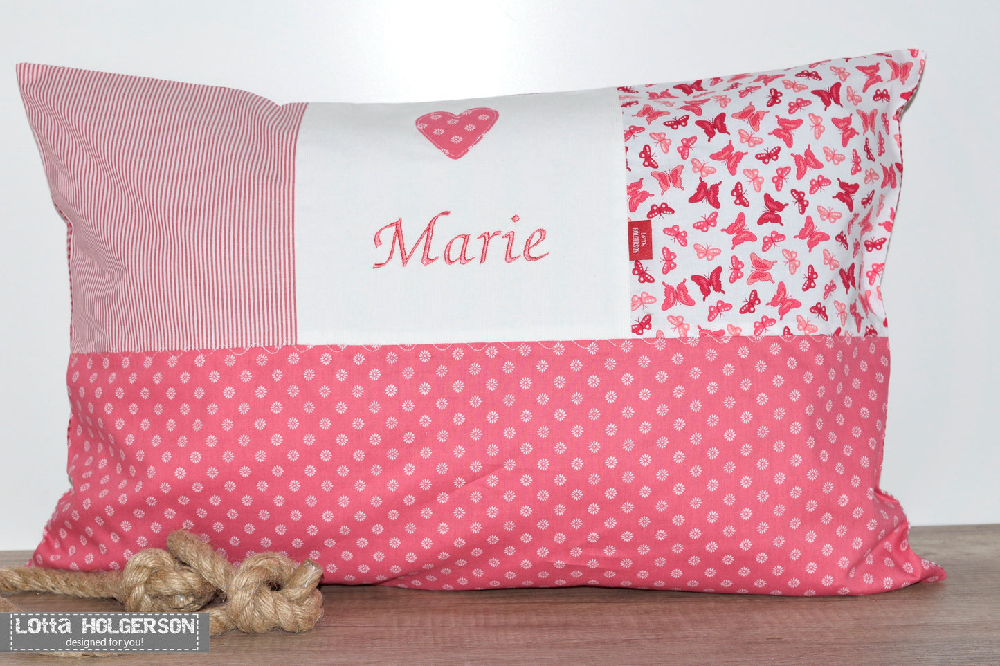 PATCHWORK - KISSENHÜLLE - KISSEN mit Namen - Kinderkissen - Kissen Baby - Kissen bestickt - in 40x40cm - 40x60cm - 40x80cm - 80x80cm