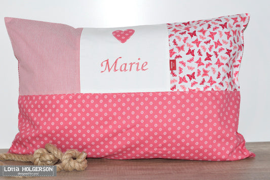 PATCHWORK - KISSENHÜLLE - KISSEN mit Namen - Kinderkissen - Kissen Baby - Kissen bestickt - in 40x40cm - 40x60cm - 40x80cm - 80x80cm