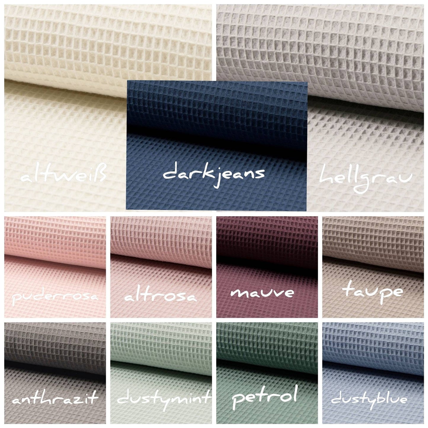 BETTUTENSILO aus Waffelstoff - praktische BETTTASCHE - WANDUNTENSILO - Utensilo für Wickeltisch - Babybett und Laufstall Organizer anthrazit