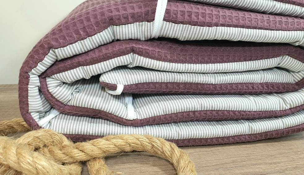 BETTNESTCHEN - Nestchen - WAFFELSTOFF Bettumrandung für Babybett 120x60cm, 140x70cm, Laufgitter, Beistellbett, Wiege 40x90cm, Babybay MAUVE