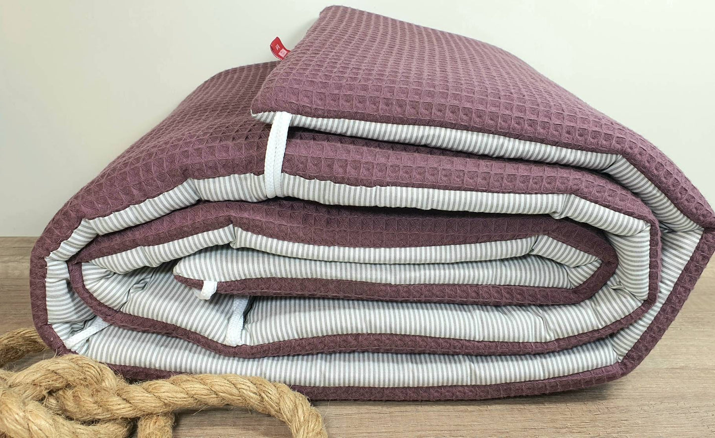 BETTNESTCHEN - Nestchen - WAFFELSTOFF Bettumrandung für Babybett 120x60cm, 140x70cm, Laufgitter, Beistellbett, Wiege 40x90cm, Babybay MAUVE