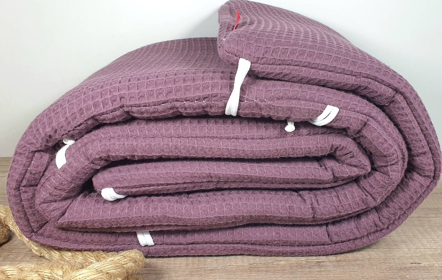 BETTNESTCHEN - Nestchen - WAFFELSTOFF Bettumrandung Babybett 120x60cm + 140x70cm, Laufgitter, Beistellbett, Wiege 40x90cm, Babybay MAUVE