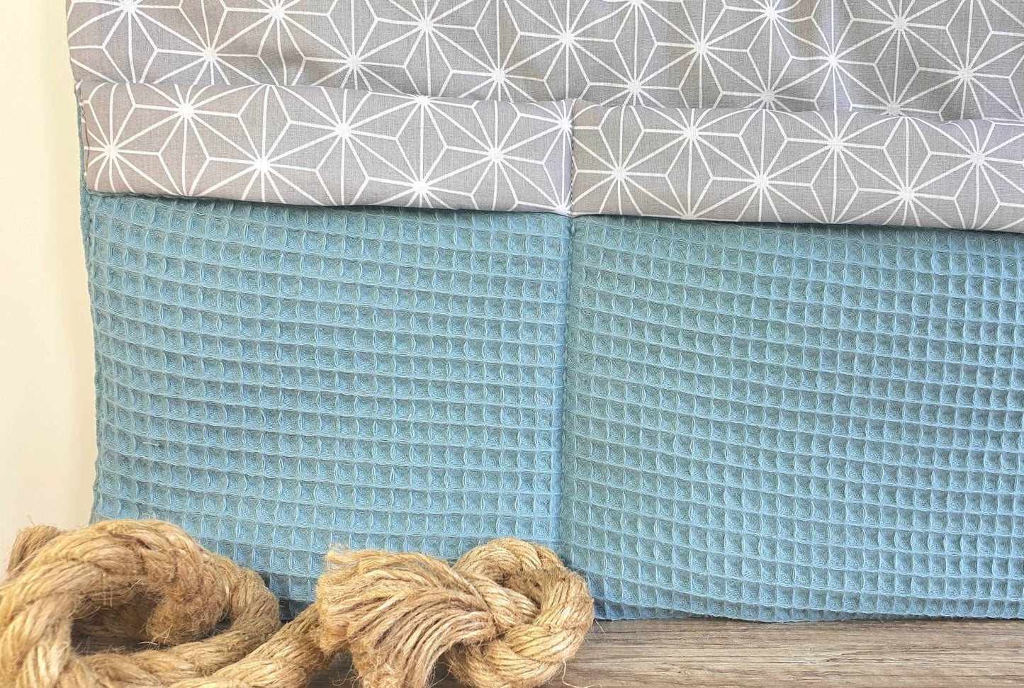 BETTUTENSILO aus Waffelstoff - praktische BETTTASCHE - WANDUNTENSILO - Utensilo Wickeltisch - Babybett und Laufstall - Organizer petroleum