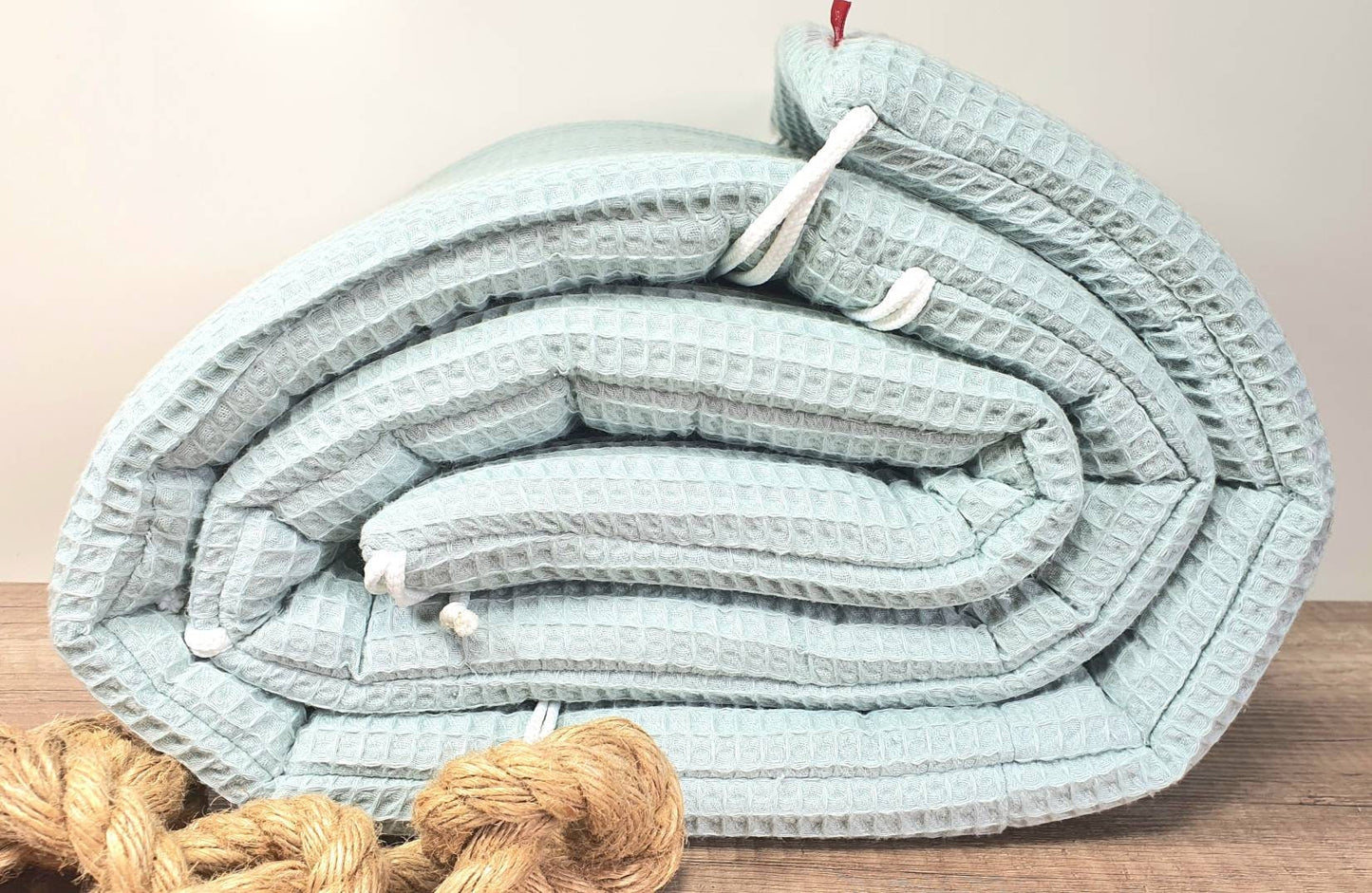 280 x 30 cm READY FOR SHIPMENT- LATTICE PADS - PLAYPEN Mesh protection - Waffle fabric Waffle Pique * dusty mint