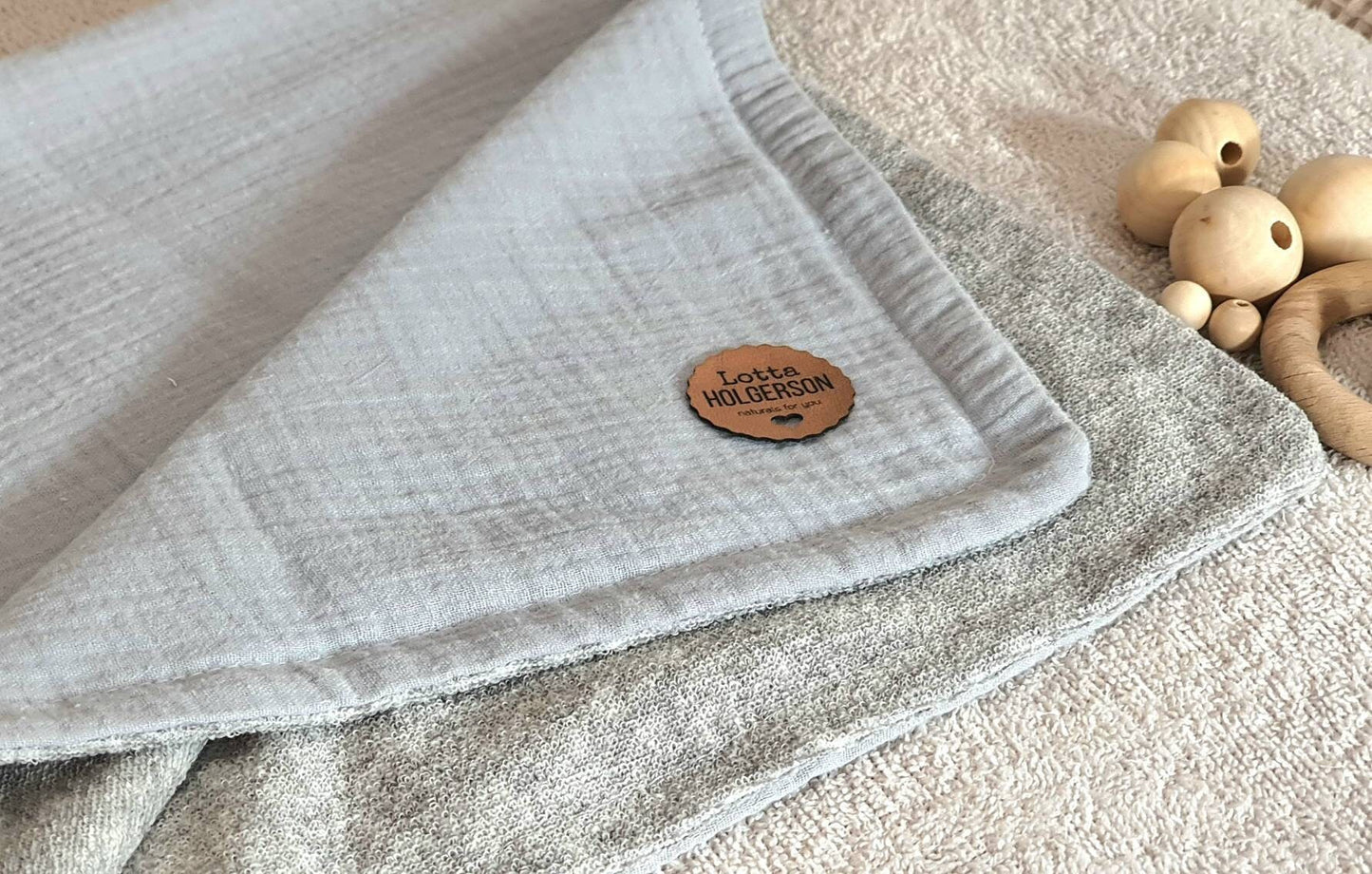 wasserdichte Musselin Wickelunterlage - Baby Windel Unterlage Reise, wasserdichte Frottee Wechselunterlage hellgrau