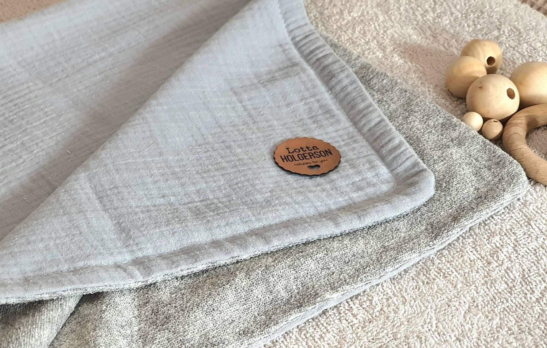 wasserdichte Musselin Wickelunterlage - Baby Windel Unterlage Reise, wasserdichte Frottee Wechselunterlage hellgrau