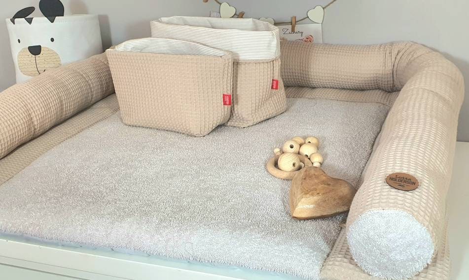 UTENSILO KÖRBCHEN Aufbewahrungskorb Stoffkorb Stoffkörbchen Windelkorb Waffelstoff HELLGRAU