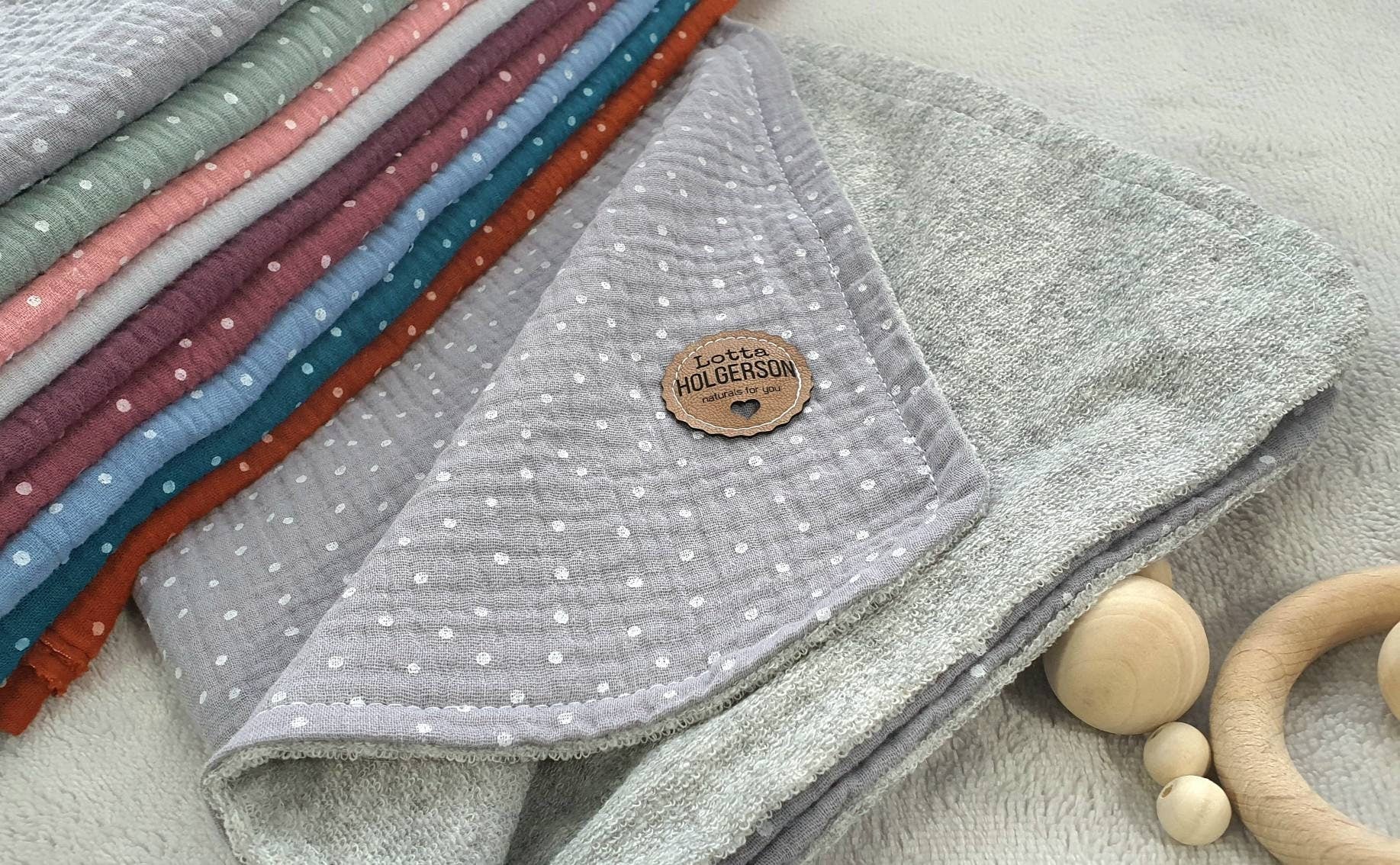 wasserdichte Musselin Wickelunterlage - Baby Windel Unterlage Reise, wasserdichte Frottee Wechselunterlage hellgrau