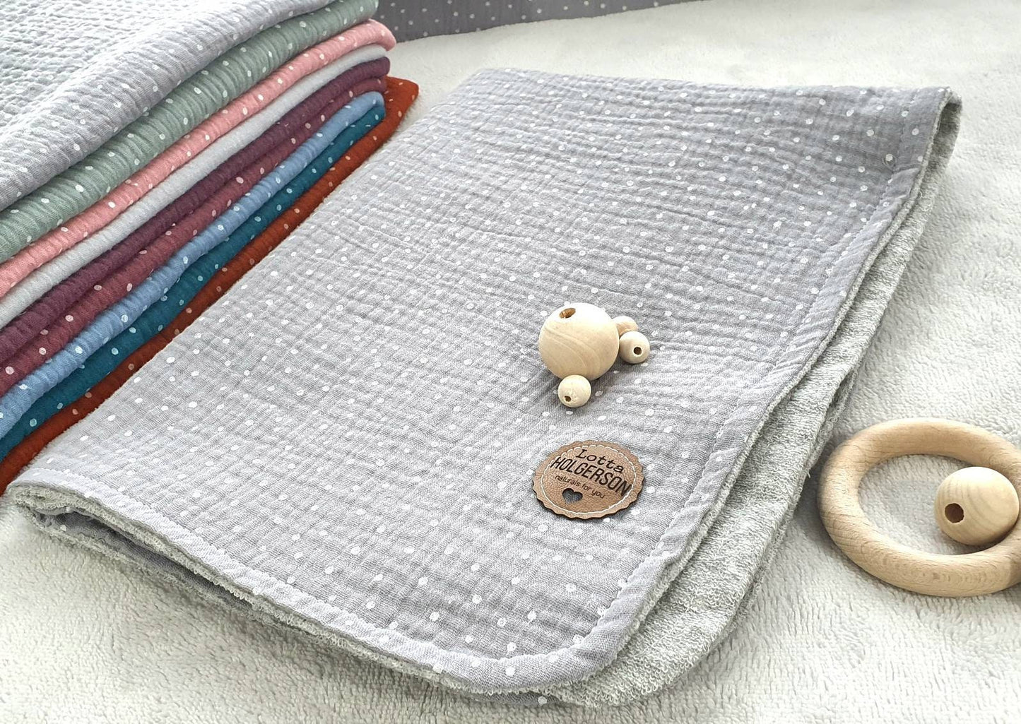 wasserdichte Musselin Wickelunterlage - Baby Windel Unterlage Reise, wasserdichte Frottee Wechselunterlage hellgrau