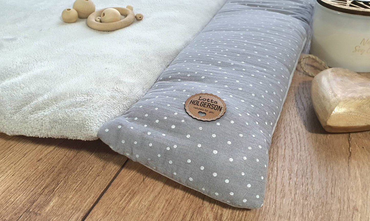 WICKELAUFLAGE WICKELTISCHAUFLAGE Wickelunterlage Musselin und superweicher BambooFrottee hellgrau