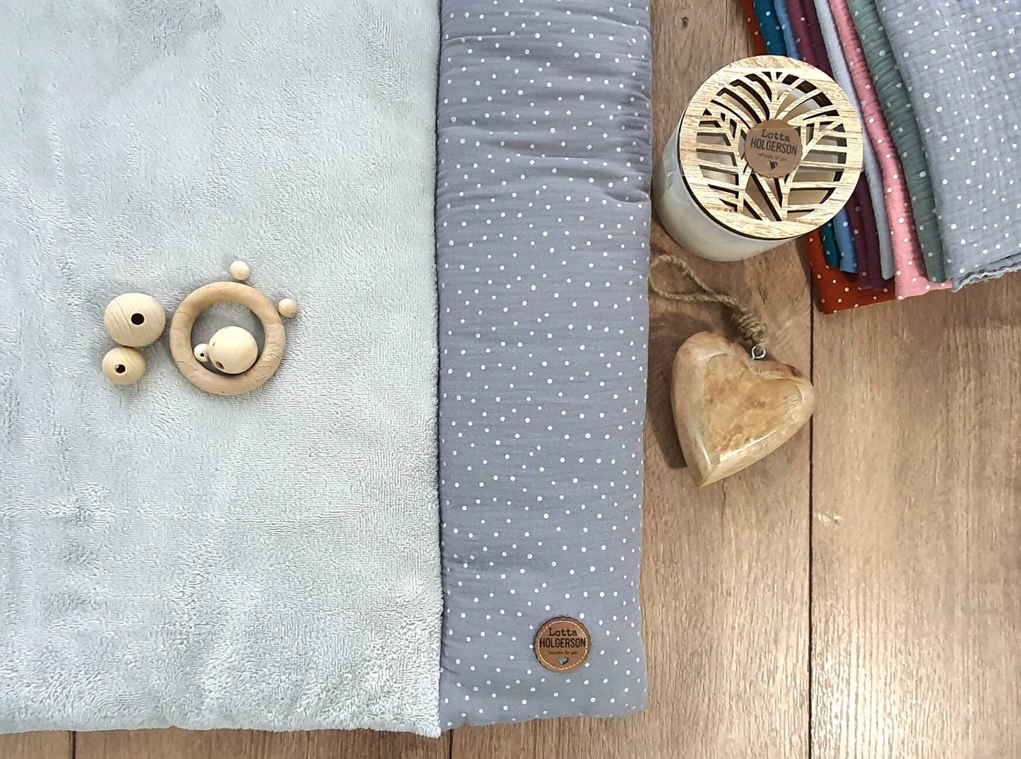 WICKELAUFLAGE WICKELTISCHAUFLAGE Wickelunterlage Musselin und superweicher BambooFrottee hellgrau