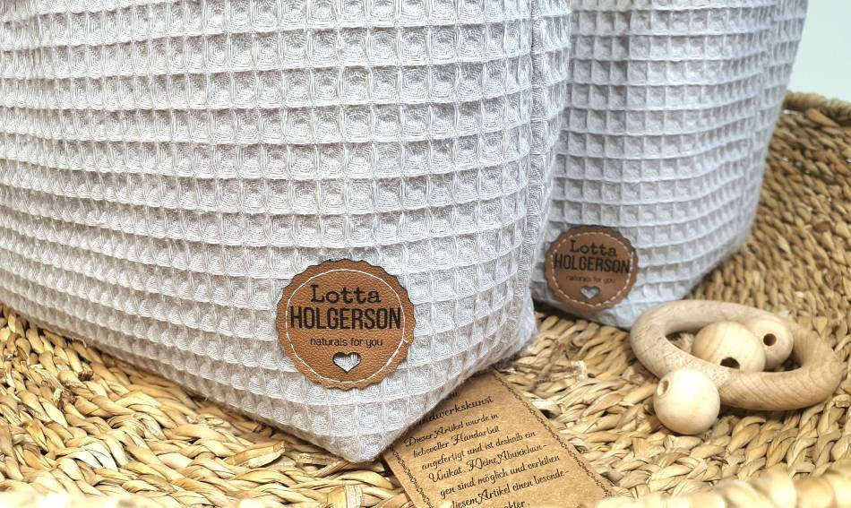 UTENSILO KÖRBCHEN Aufbewahrungskorb Stoffkorb Stoffkörbchen Windelkorb Waffelstoff HELLGRAU