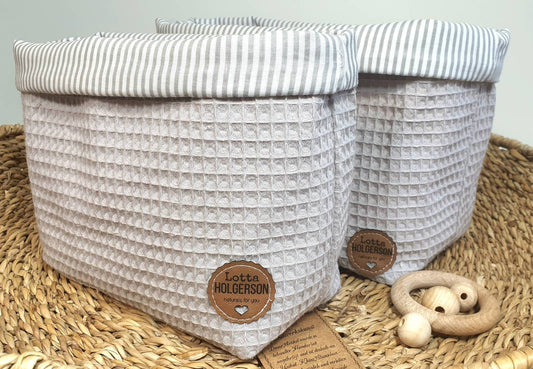 UTENSILO KÖRBCHEN Aufbewahrungskorb Stoffkorb Stoffkörbchen Windelkorb Waffelstoff HELLGRAU