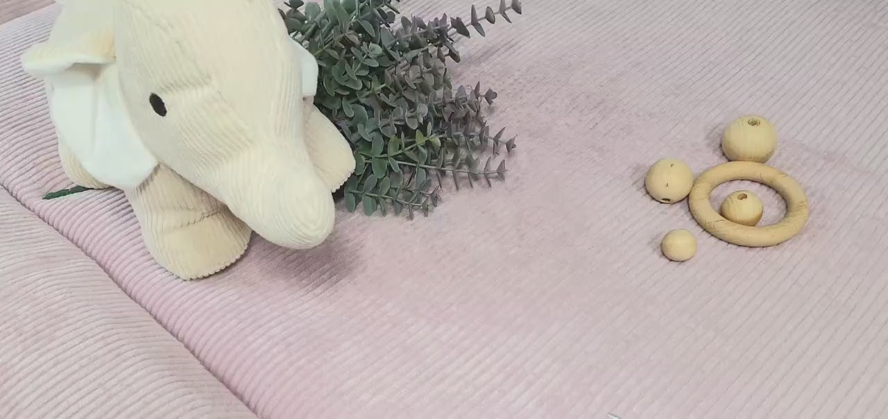 Cord Krabbeldecke Laufstalleinlage Babydecke 3-4cm dick personalisierbar mit Namen - altrosa
