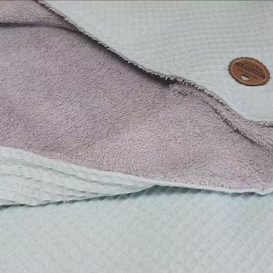KAPUZENHANDTUCH - BADEPONCHO - Baby - Handtuch - mit Namen - Waffelstoff DUSTYMINT Frottee grau