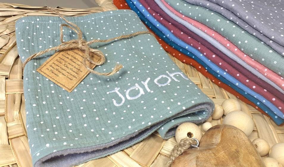 Slip scarf - Tube scarf - Children's scarf - Neck sock customizable with name - Musselin dustymint