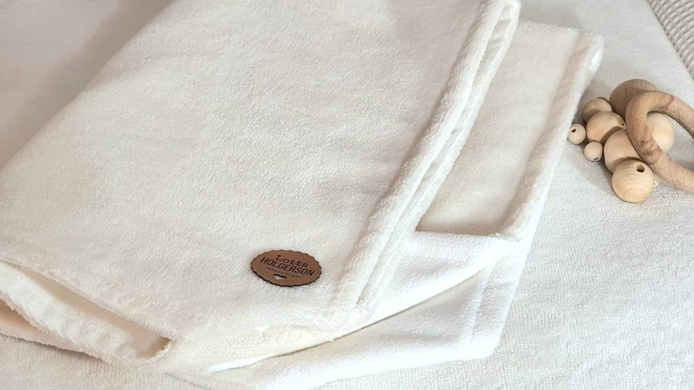 wasserdichte Wickelunterlage - Baby Windel Unterlage Reise, wasserdichte Frottee + Bamboo Wechselunterlage altweiß