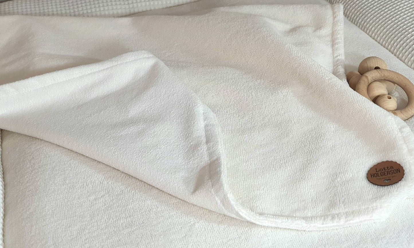 wasserdichte Wickelunterlage - Baby Windel Unterlage Reise, wasserdichte Frottee + Bamboo Wechselunterlage altweiß