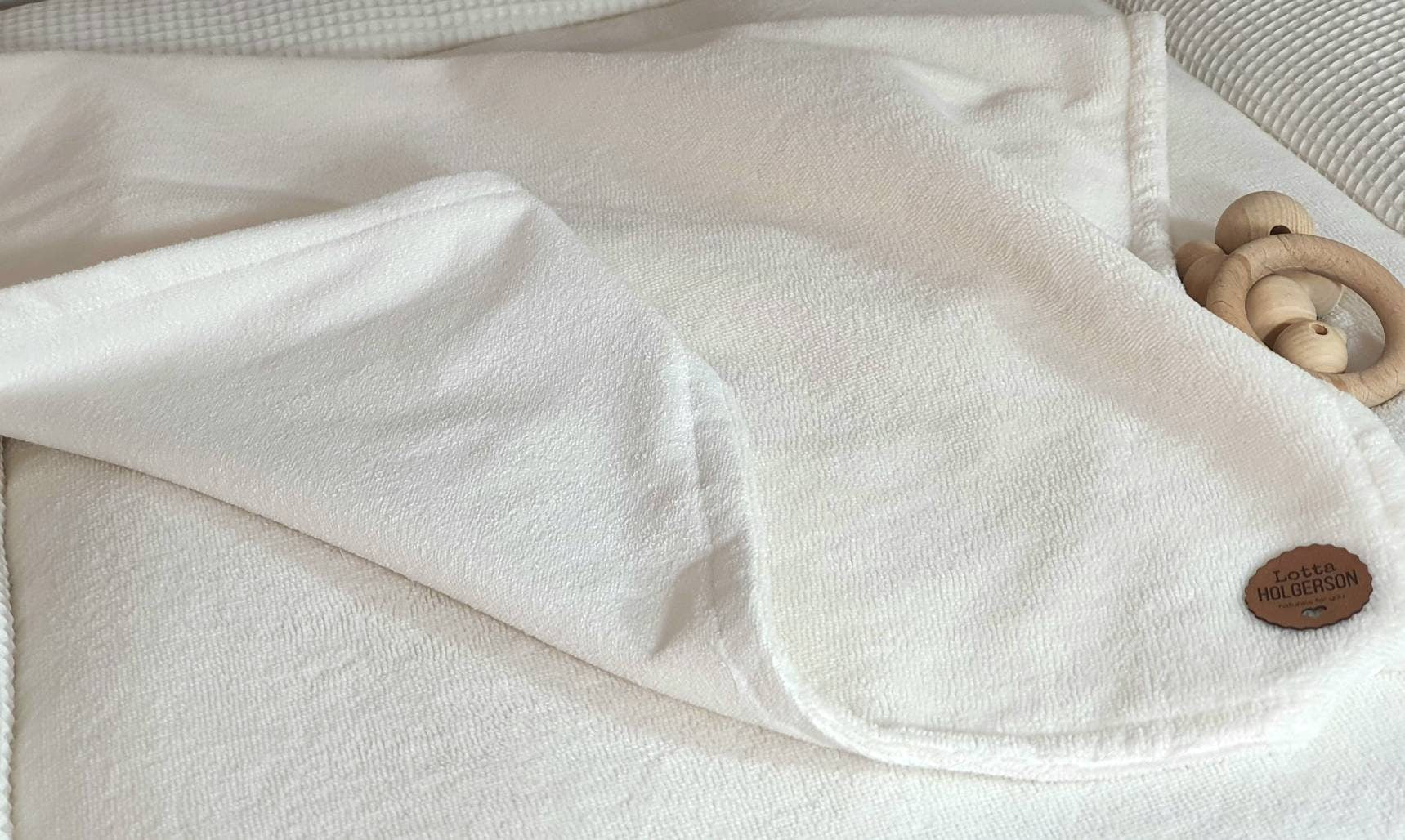 wasserdichte Wickelunterlage - Baby Windel Unterlage Reise, wasserdichte Frottee + Bamboo Wechselunterlage altweiß