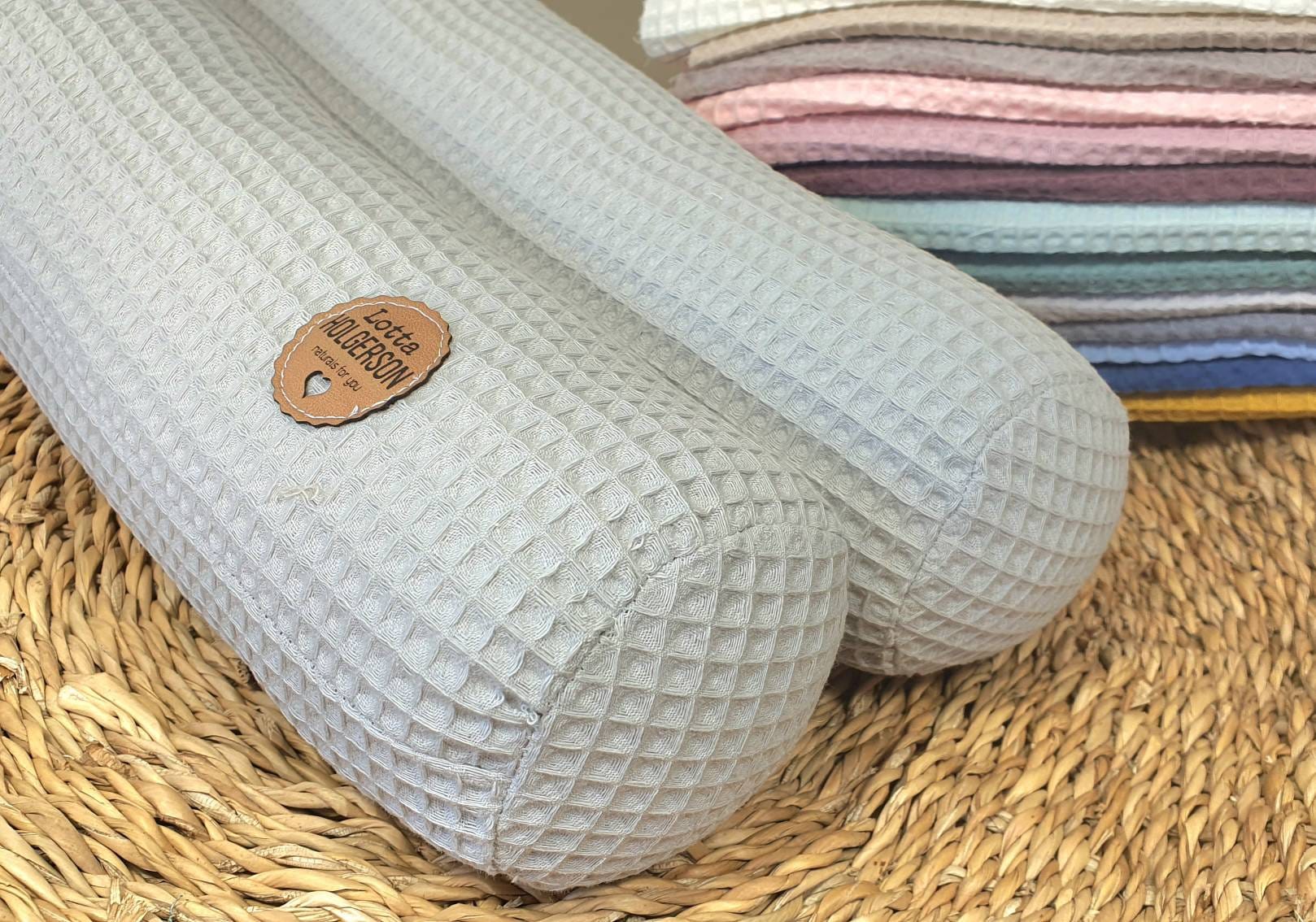 Baby changing table roll - Waffle pique terry cloth - Changing table border - Cushion roll - Waffle fabric - light grey